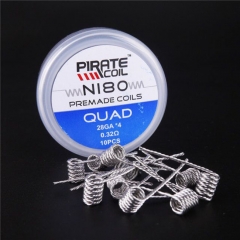 Pirate Ni80 Quad Prebulit Coil Wire 28GA*4 / 0.32ohm (10-Pack)