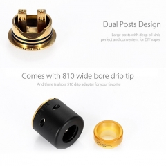 Authentic ADVKEN Ziggs V2 24mm RDA Rebuildable Dripping Atomizer w/ 810 Drip Tip - Black