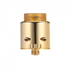 Authentic ADVKEN Ziggs V2 24mm RDA Rebuildable Dripping Atomizer w/ 810 Drip Tip - Gold