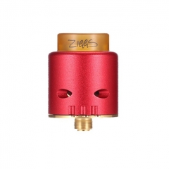 Authentic ADVKEN Ziggs V2 24mm RDA Rebuildable Dripping Atomizer w/ 810 Drip Tip - Red