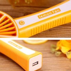 Outdoor Mini HandHeld USB Charging Fan Portable Lemon Cooling Fan - Pink