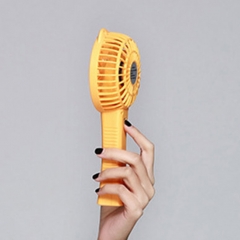 Outdoor Mini HandHeld USB Charging Fan Portable Lemon Cooling Fan - Pink