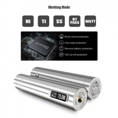 Authentic Ehpro 101 Pro 21700/20700/18650 75W TC Temperature Control Tube Mod 25mm w/ Lock RDA Kit - Silver