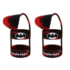 Iwodevape Universal Silicone Anti-Slip Vape Band + Anti-Dust Cap Combo (2-Pack) - Black Red