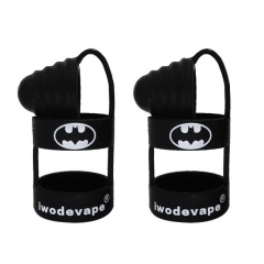 Iwodevape Universal Silicone Anti-Slip Vape Band + Anti-Dust Cap Combo (2-Pack) - Black