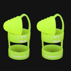 Iwodevape Universal Silicone Anti-Slip Vape Band + Anti-Dust Cap Combo (2-Pack) - Green