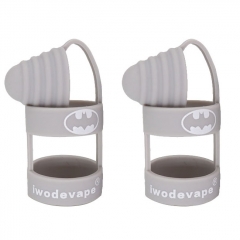 Iwodevape Universal Silicone Anti-Slip Vape Band + Anti-Dust Cap Combo (2-Pack) - Gray