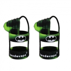 Iwodevape Universal Silicone Anti-Slip Vape Band + Anti-Dust Cap Combo (2-Pack) - Black Green