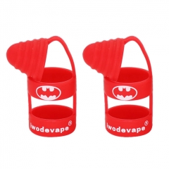 Iwodevape Universal Silicone Anti-Slip Vape Band + Anti-Dust Cap Combo (2-Pack) - Red
