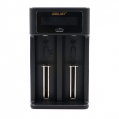 GOLIS2 I2 Smart USB Battery Charger (Dual Slot) for 18650/26650/20700/21700/AAA/AA/Ni-cd/Ni-md batteries - Black
