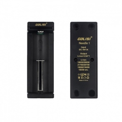 Golisi Needle 1 Smart USB Charger (Single Slot) for 18650/21700/26650/ Ni-mh/ Ni-cd/ aaa/ aa - Black