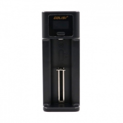 GOLISI I1 Smart USB Battery Charger (Single Slot) for  18650/21700/26650/NI-mh/NI-cd/aaa/aa - Black
