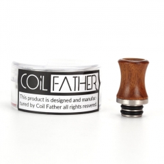 Authentic Coil Father Wood + Stainless Steel Hybrid 510 Drip Tip Random Grain 22mm 1pc