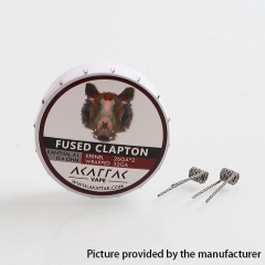 Authentic Akattak Fused Clapton Kanthal A1 Wire Pre-built Coils - 26GA x 2 + 32GA/0.4 Ohm (20 PCS)