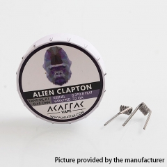 Authentic Akattak Alien Clapton Kanthal A1 Wire Pre-built Coils - 0.3 x 0.8 Flat + 32GA/ 0.45 Ohm (20pcs)
