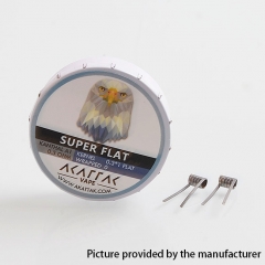 Authentic Akattak Super Flat Kanthal A1 Wire Pre-built Coils - 0.3 x 1 Flat/0.3 Ohm (20 PCS)