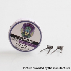 Authentic Akattak Juggernaut Kanthal A1 Wire Pre-built Coils - 28GA x 32GA x 2 + 0.1 x 0.5 Flat/0.45 Ohm (20 PCS)