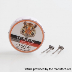 Authentic Akattak Staggered Clapton Kanthal A1 Wire Pre-built Coils - 24GA x 2 + 32GA/0.3 Ohm (20 PCS)