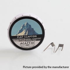 Authentic Akattak Flat Clapton Stainless Steel 316L Wire Pre-built Coils - 0.3 x 0.8 Flat + 36GA/0.3 Ohm (20 PCS)