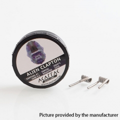 Authentic Akattak Black Label Alien Clapton Kanthal A1 Wire Pre-built Coils - 26GA x 3 + 32GA/0.2 Ohm (20 PCS)