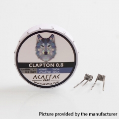 Authentic Akattak Clapton 0.8 Kanthal A1 Wire Pre-built Coils - 26GA + 30GA/ 0.8 Ohm (20 PCS)