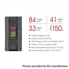 Authentic Laisimo Defender 200W TC VW Variable Wattage Box Mod - Red