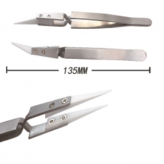 Reverse Ceramic Tweezers 1pc - Silver