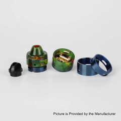 Authentic RFGVape 2+1 24.8mm RDA Rebuildable Dripping Atomizer w/ BF Pin - Green Resin