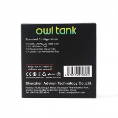 Authentic Advken Owl 25mm Sub Ohm Tank Clearomizer 4ml - Bronze