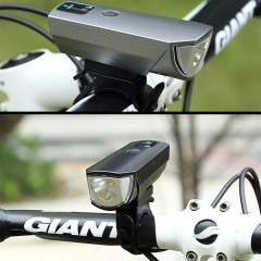 XANES SFL02 600LM T6 Smart Induction Bicycle Light IPX4 USB Rechargeable 80° Large Flood Light - Black