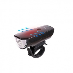 XANES SFL02 600LM T6 Smart Induction Bicycle Light IPX4 USB Rechargeable 80° Large Flood Light - Black
