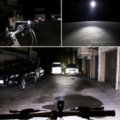 XANES SFL02 600LM T6 Smart Induction Bicycle Light IPX4 USB Rechargeable 80° Large Flood Light - Black