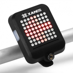 XANES STL-01 64 LED 80LM Intelligent Automatic Induction Steel Ring Brake Safety Bicycle Taillight with Infrared Laser Warning Waterproof Night Light