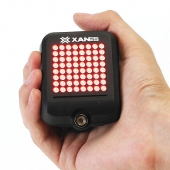 XANES STL-01 64 LED 80LM Intelligent Automatic Induction Steel Ring Brake Safety Bicycle Taillight with Infrared Laser Warning Waterproof Night Light