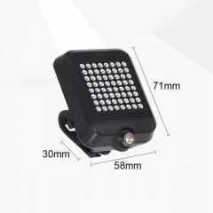 XANES STL-01 64 LED 80LM Intelligent Automatic Induction Steel Ring Brake Safety Bicycle Taillight with Infrared Laser Warning Waterproof Night Light
