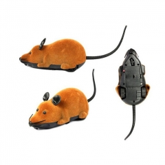 Scary RC Simulation Plush Mouse Toy with Remote Controller - Brown