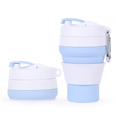 Outdoor Portable Silicone Folding Collapsible Travel Coffee Cup (350ml) - Blue