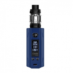 Authentic ATVS Castle 225W VV/VW Temperature Control Dual 18650 Box Mod w/SR-11 Mini Tank Kit - Prussian Blue