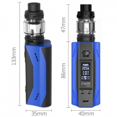 Authentic ATVS Castle 225W VV/VW Temperature Control Dual 18650 Box Mod w/SR-11 Mini Tank Kit - Blue