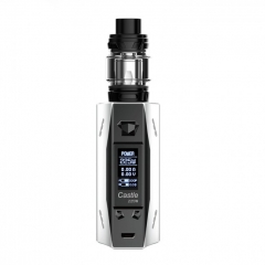 Authentic ATVS Castle 225W VV/VW Temperature Control Dual 18650 Box Mod w/SR-11 Mini Tank Kit - White