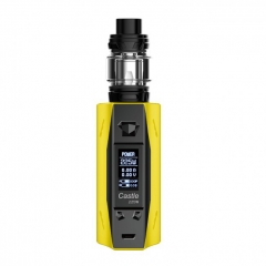 Authentic ATVS Castle 225W VV/VW Temperature Control Dual 18650 Box Mod w/SR-11 Mini Tank Kit - Yellow