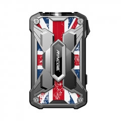 Authentic Rincoe Mechman 228W TC VW Variable Wattage Box Mod Dual 18650 - Steel Wing Union Flag SS