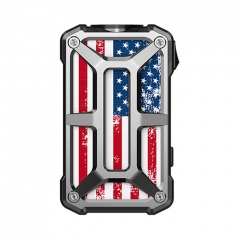 Authentic Rincoe Mechman 228W TC VW Variable Wattage Box Mod Dual 18650 - Steel Bone American Flag SS