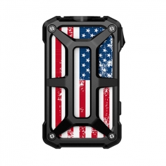 Authentic Rincoe Mechman 228W TC VW Variable Wattage Box Mod Dual 18650 - Steel Bone American Flag Black