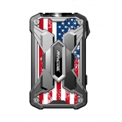 Authentic Rincoe Mechman 228W TC VW Variable Wattage Box Mod Dual 18650 - Steel Wing American Flag SS