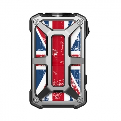 Authentic Rincoe Mechman 228W TC VW Variable Wattage Box Mod Dual 18650 - Steel Bone Union Flag SS