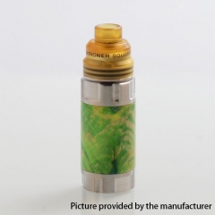 Authentic Ultroner Mini Stick 18350 Stabilized Wood Mechanical Mod + Ultroner RDA Kit - Silver + Green