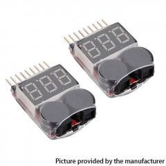 2 x 2 in 1 Lipo Battery Low Voltage Tester 1S-8S Buzzer Alarm