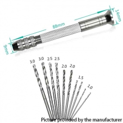 1-3.0mm Mini Hand Drill With 10pcs 1-3.0mm Twist Drill Bits Set Wood Bodhi Plastic Drilling Kit