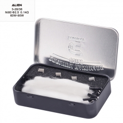 Coilology Handcrafted Sanvik Alien NI80 Coil 3*28/36GA 2.5mm + Shoelace Cotton - 0.14ohm